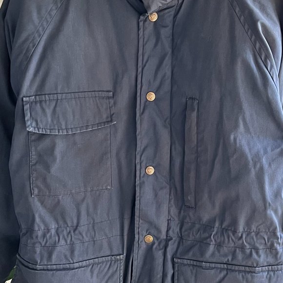 EDDIE BAUER Vintage 90's Goose Down Men's Navy Blue Puffer Jacket Coat - Picture 3 of 14